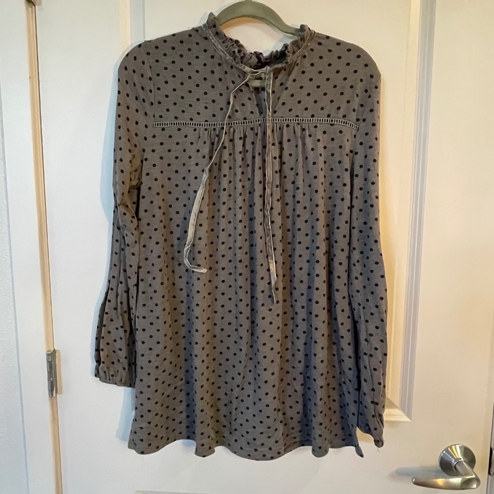 Grey Long Sleeve with Polka Dots